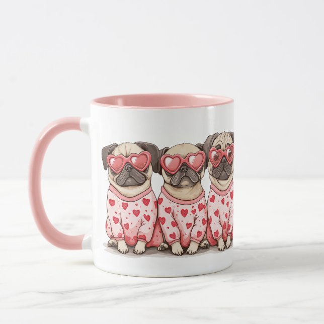 Mug Chiens de Carlin de la Saint-Valentin (Gauche)