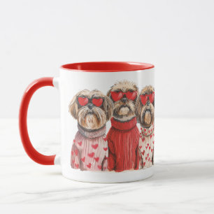 Mug Chiens de Chih Tzu de la fête de Valentines
