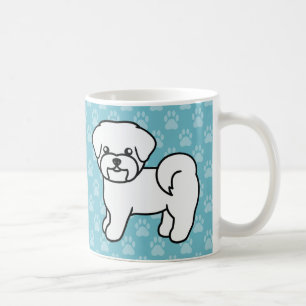 Mug Chiens de dessin animé maltais souriants blancs