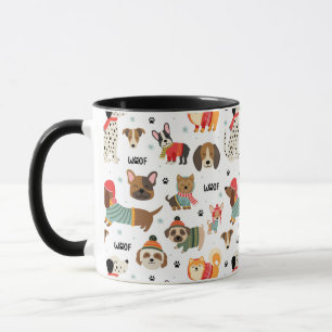 Mug Chiens de fête dans le Motif de Sweaters de vacanc