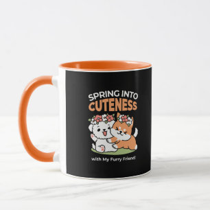 Mug Chiens de jeu avec Flower Crowns - Fun Spring Them