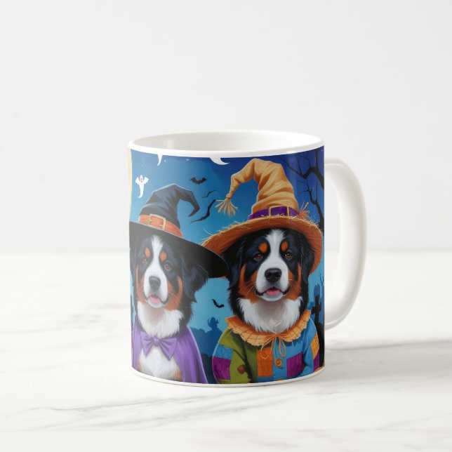 Mug Chiens de Montagne Bernese Citrouille Halloween Dr (Devant droit)