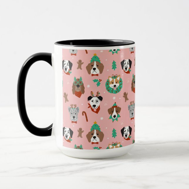 Mug Chiens de Noël en Accessoires de vacances Motif (Gauche)