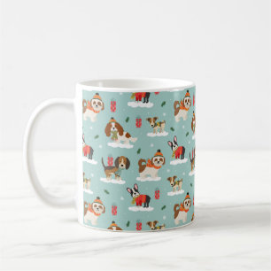 Mug Chiens de Noël en Motif d'Écharpes douillettes