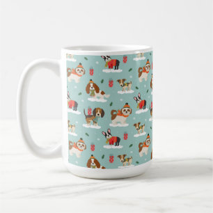 Mug Chiens de Noël en Motif d'Écharpes douillettes
