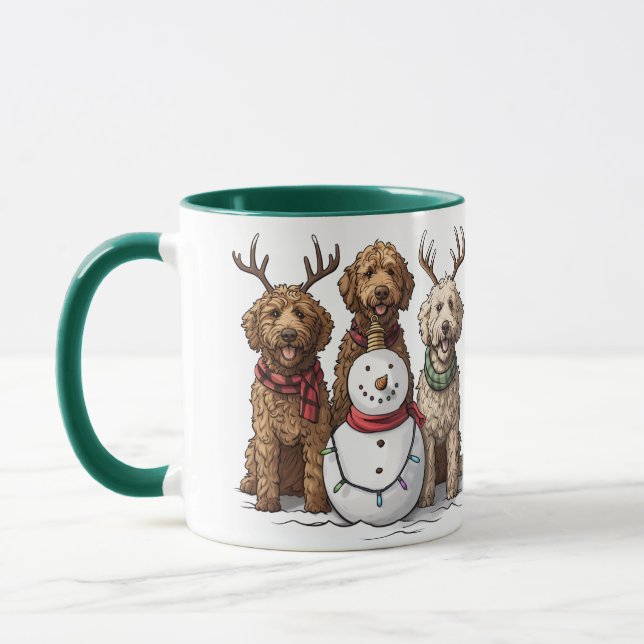 Mug Chiens de Noël Goldendoodle (Gauche)