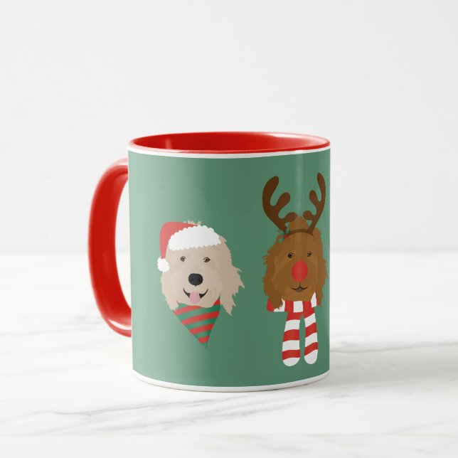 Mug Chiens de Noël Goldendoodle (Devant gauche)
