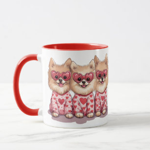 Mug Chiens de Poméranie de la Saint-Valentin