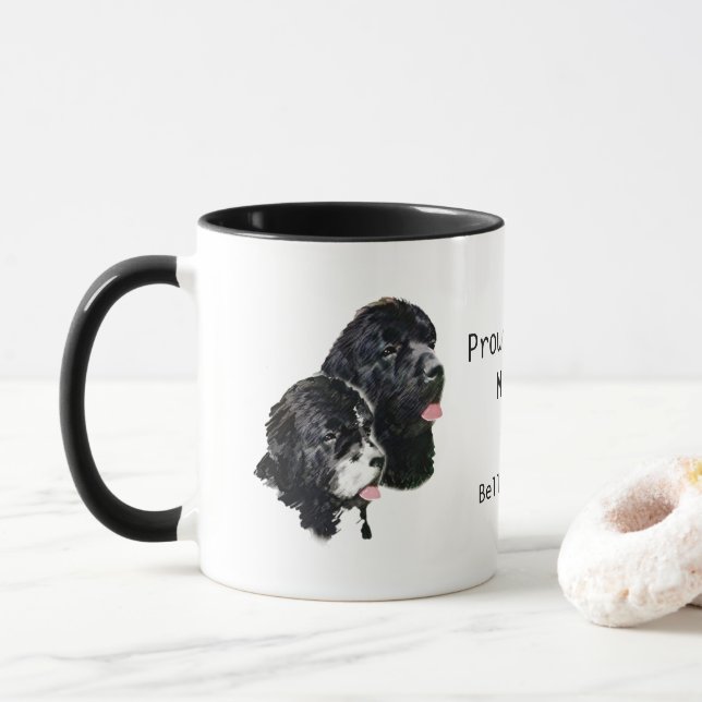 Mug Chiens de Terre-Neuve Fier Newfie Maman Personnali (Avec donut)
