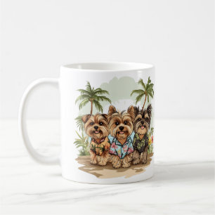 Mug Chiens de Yorkshire Terrier Chemises hawaïennes