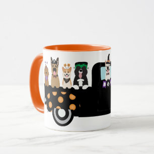 Mug Chiens D'Halloween Dans Un Camion De Ramassage