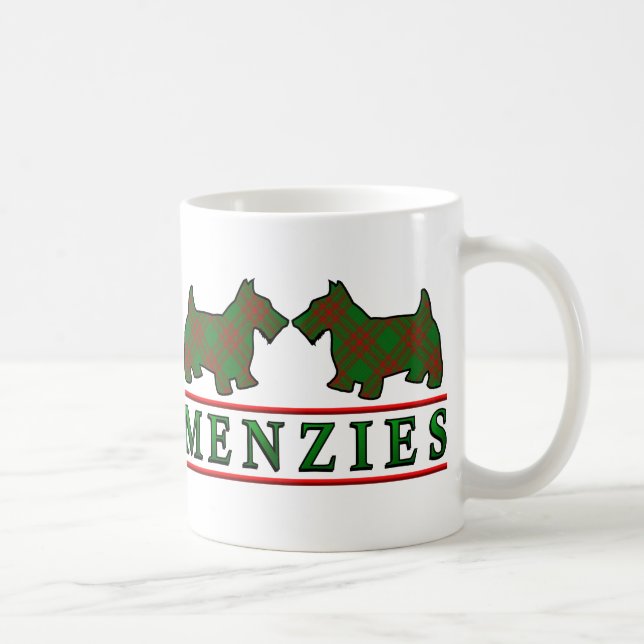 Mug Chiens écossais de Clan Menzies Tartan (Droite)