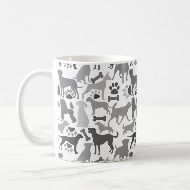 Mug Chiens et pattes motif 03.b Blancs BG (Gauche)