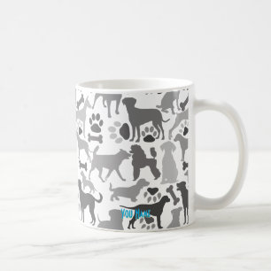 Mug Chiens et pattes motif 03.b White BG Cust