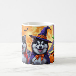 Mug Chiens malamuts de l'Alaska Citrouille Halloween d
