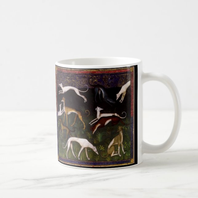 Mug Chiens médiévaux de lévrier dans les bois profonds (Droite)