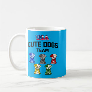 Mug Chiens Mignons Drôles Équipe De Chiots Usa