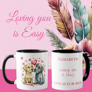 Mug Chiens mignons qui vous aiment nom personnalisé ro