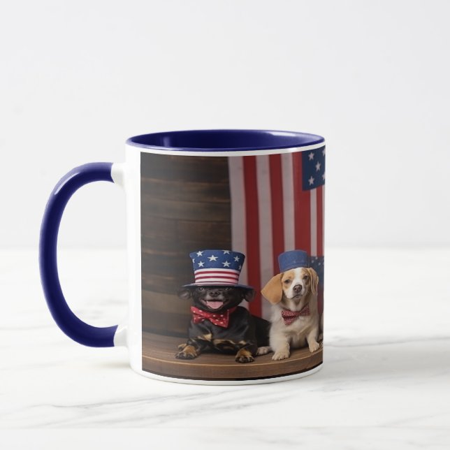 Mug Chiens patriotiques 4 juillet (Gauche)