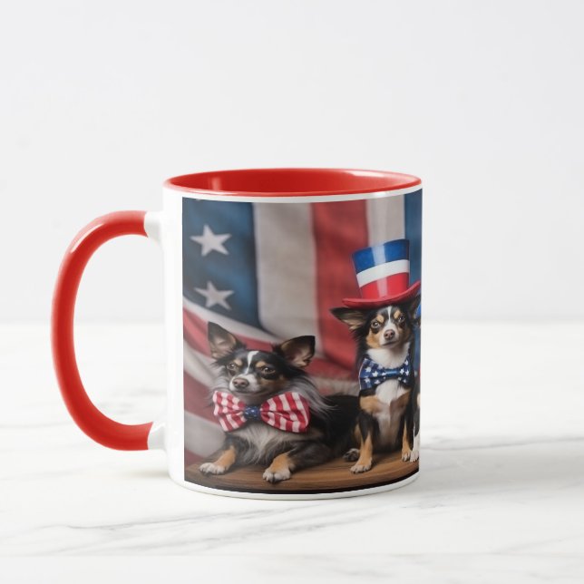 Mug Chiens patriotiques 4 juillet (Gauche)