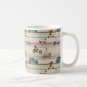Mug Chiens se déplaçant dans les véhicules Motif