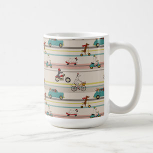 Mug Chiens se déplaçant dans les véhicules Motif