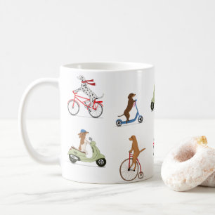 Mug Chiens sur vélos et scooters 