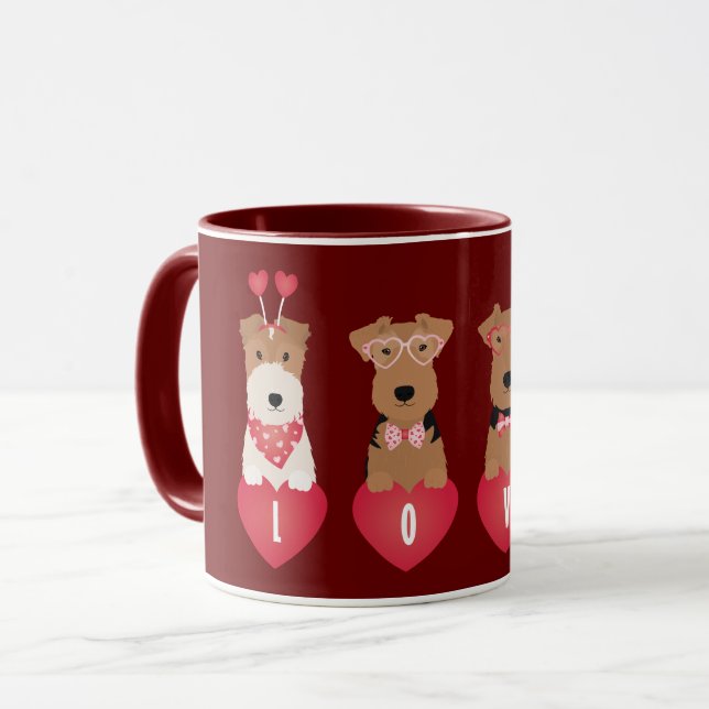 Mug Chiens Terrier de Valentine Welsh Wire Fox (Devant gauche)