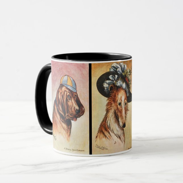 Mug Chiens, triptyque de dessin animé (Devant gauche)