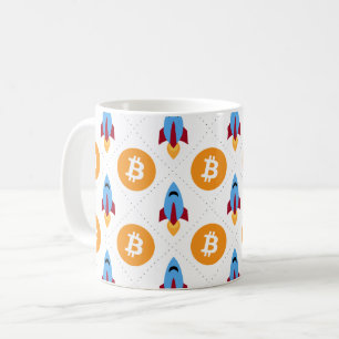 Mug Chiffre de bitcoin à la lune de fusées caféine 
