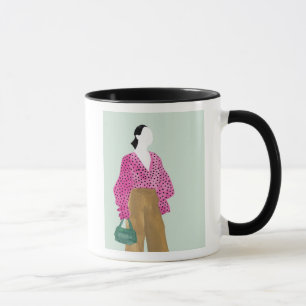 Mug Chiffre debout de mode - dessus de point de polka