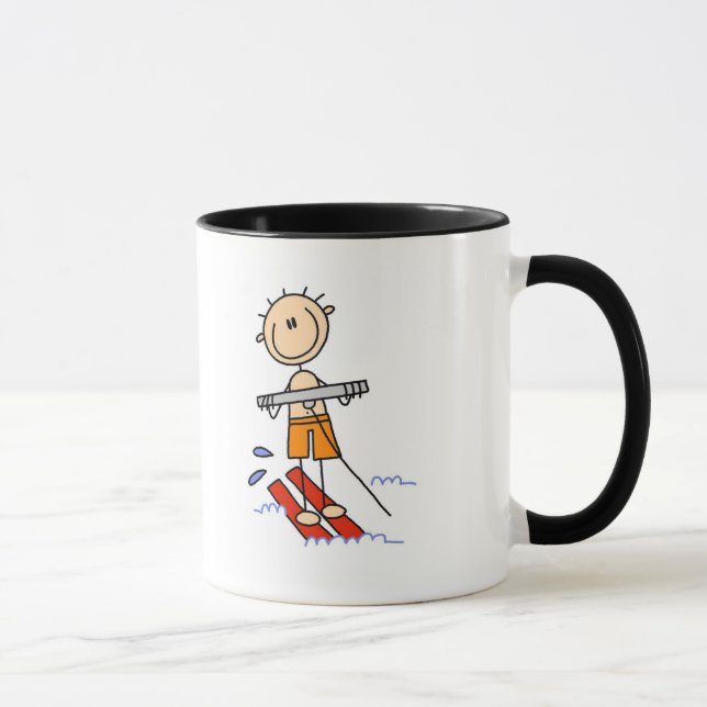 Mug Chiffre T-shirts et cadeaux de bâton de ski d'eau (Droite)