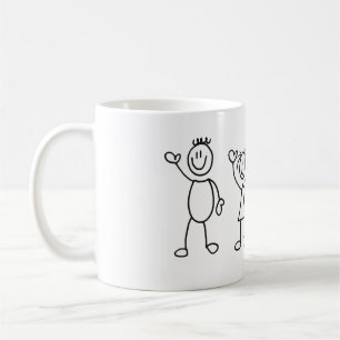 Mug Chiffres amusants de bâton de famille