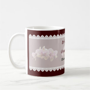 Mug Chiffres roses et jaunes rayés Noces Faveurs
