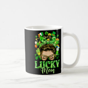Mug Chignon désordonné cheveux maman chanceuse trèfles
