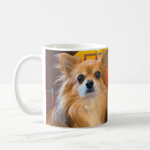 Mug Chihuahua aux cheveux longs nommé Dylan