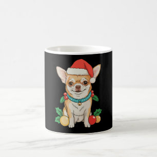 Mug Chihuahua Chapeau de Père Noël Ornements de Noël X