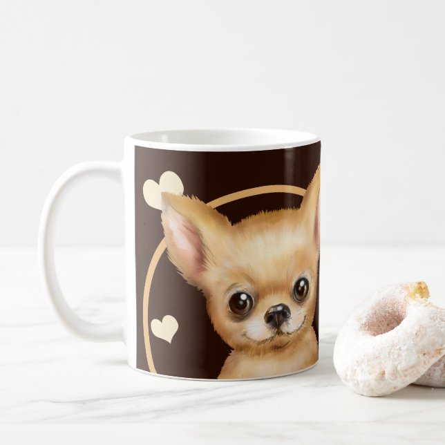 Mug Chihuahua Chien Chiot Chaque Snack Que Vous Faites (Avec donut)