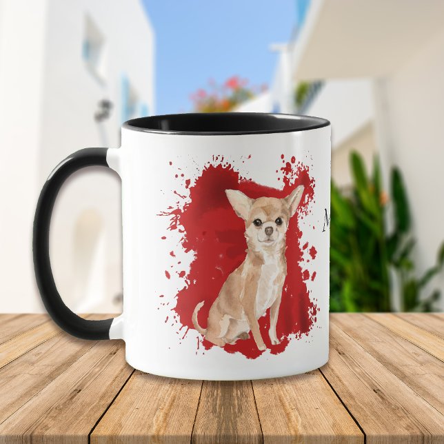 Mug Chihuahua Chien rouge Abstrait (Créateur téléchargé)