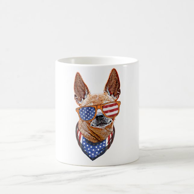 Mug Chihuahua Chien USA Indépendance américaine 4 juil (Centre)