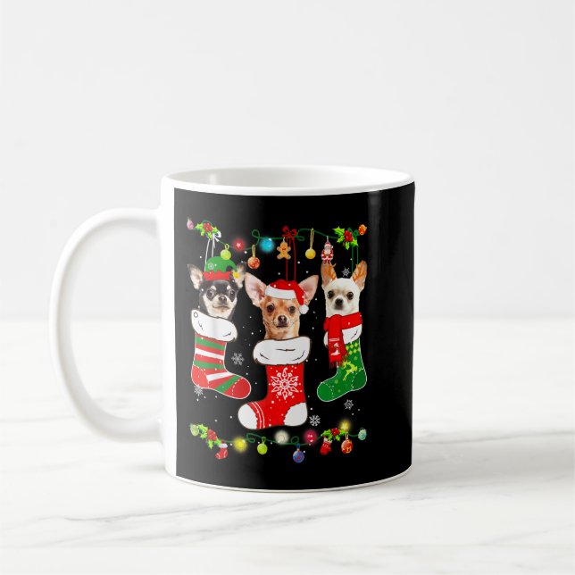 Mug Chihuahua Christmas Lights Gift Funny Xmas Dog Lov (Gauche)