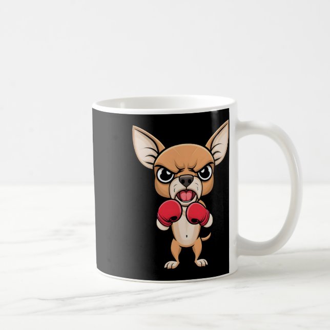 Mug Chihuahua en colère avec des gants de boxe Animaux (Droite)