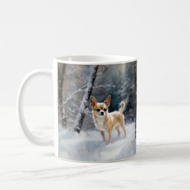 Mug Chihuahua Laisser neiger Noël (Gauche)