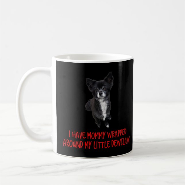 Mug Chihuahua noir et blanc, maman enveloppée autour d (Gauche)