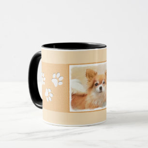 Mug Chihuahua Peinture de Chien à long Haired Art orig