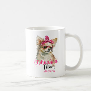 Mug Chihuahua rose mignon Personnalisé Chien Maman