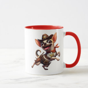 Mug Chihuahua shérif du Far West avec son étoile.