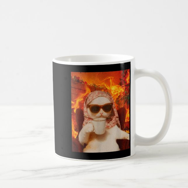 Mug Chill Cat And Coffe Xmas Funny Cat Meme Y2k Joke  (Droite)