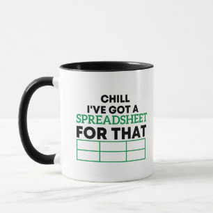 Mug Chill J'ai une feuille de calcul pour ces feuilles