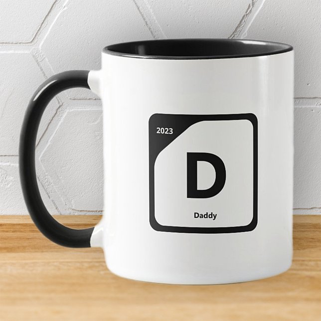 Mug Chimie Monogramme moderne Élégant simple pour papa (Créateur téléchargé)